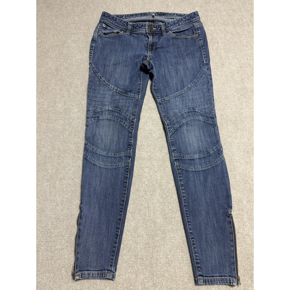 Ann Taylor‎ Loft Jeans Womens 6 Modern Skinny Moto Zipper Stretch Denim Pants